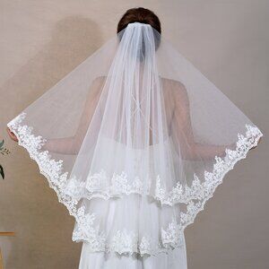 BRIDELLA BV79 Double Lace Bridal Wedding Veil